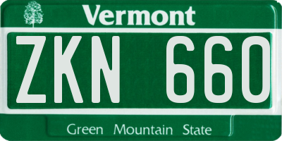 VT license plate ZKN660