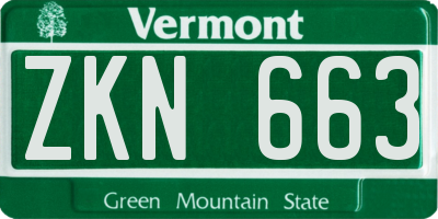 VT license plate ZKN663