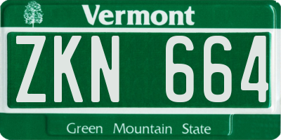 VT license plate ZKN664