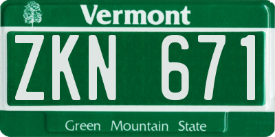 VT license plate ZKN671