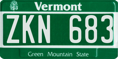 VT license plate ZKN683