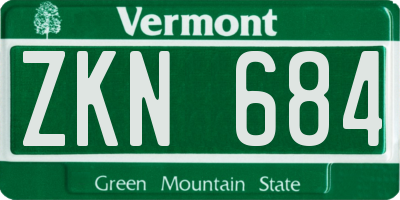 VT license plate ZKN684