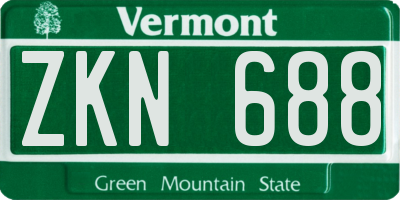 VT license plate ZKN688