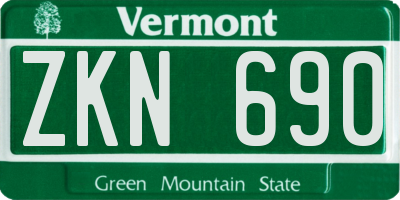 VT license plate ZKN690