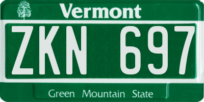 VT license plate ZKN697
