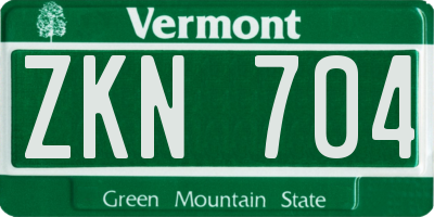 VT license plate ZKN704