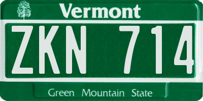 VT license plate ZKN714