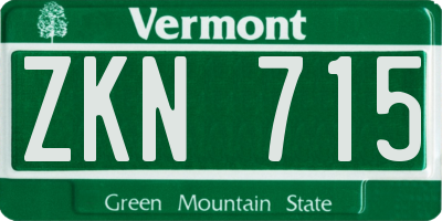 VT license plate ZKN715