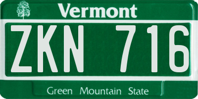 VT license plate ZKN716