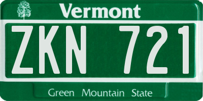 VT license plate ZKN721