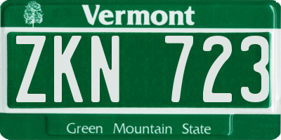 VT license plate ZKN723