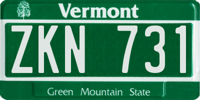 VT license plate ZKN731
