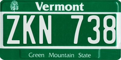 VT license plate ZKN738