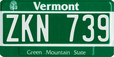 VT license plate ZKN739