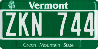 VT license plate ZKN744