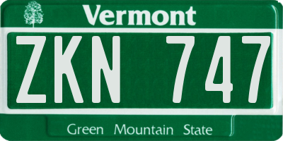 VT license plate ZKN747