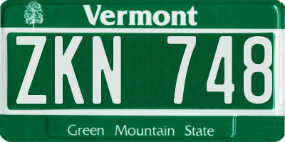 VT license plate ZKN748