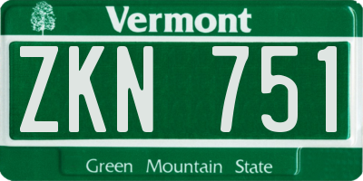 VT license plate ZKN751