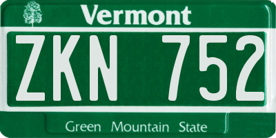 VT license plate ZKN752
