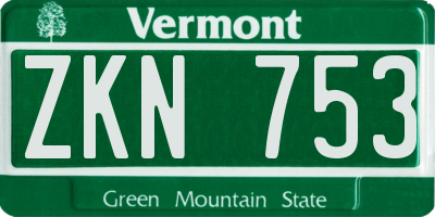 VT license plate ZKN753
