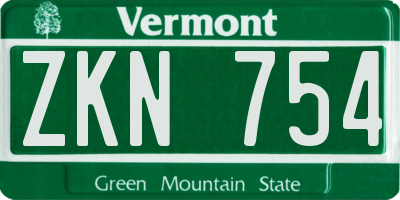 VT license plate ZKN754