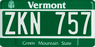 VT license plate ZKN757