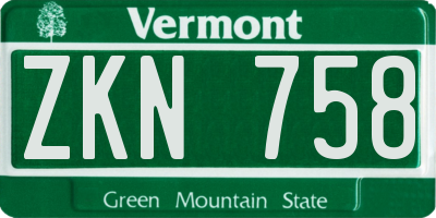 VT license plate ZKN758
