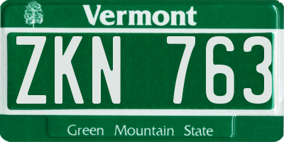 VT license plate ZKN763