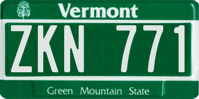 VT license plate ZKN771