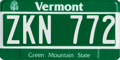 VT license plate ZKN772
