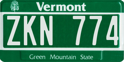 VT license plate ZKN774