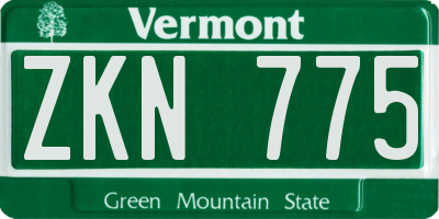 VT license plate ZKN775