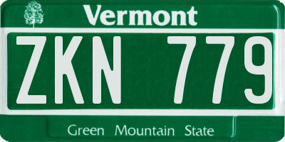 VT license plate ZKN779