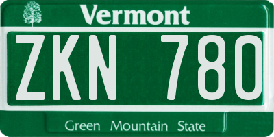 VT license plate ZKN780