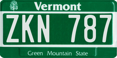 VT license plate ZKN787