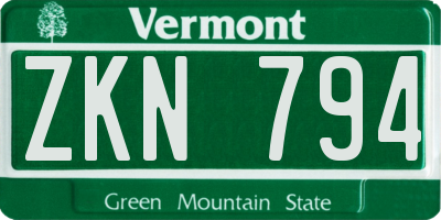 VT license plate ZKN794