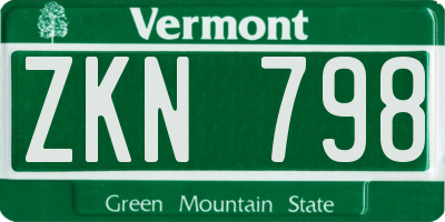 VT license plate ZKN798