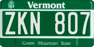 VT license plate ZKN807
