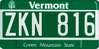 VT license plate ZKN816