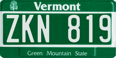 VT license plate ZKN819
