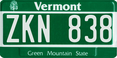 VT license plate ZKN838
