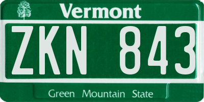VT license plate ZKN843