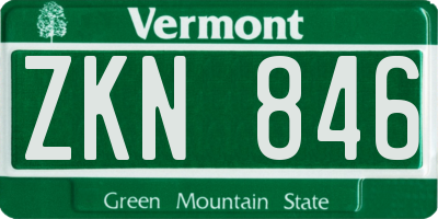 VT license plate ZKN846