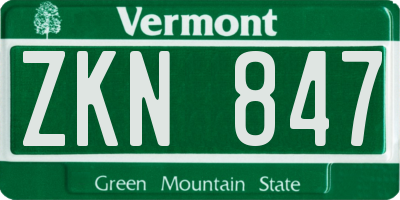VT license plate ZKN847