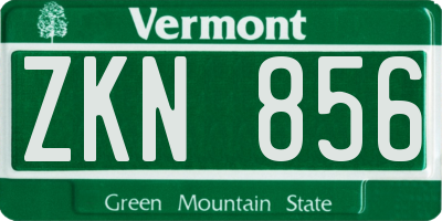 VT license plate ZKN856