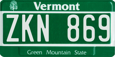 VT license plate ZKN869