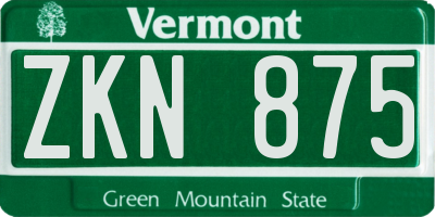 VT license plate ZKN875