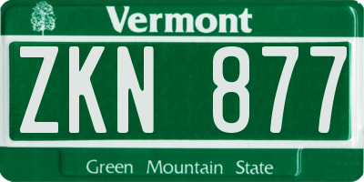 VT license plate ZKN877