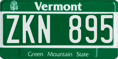 VT license plate ZKN895