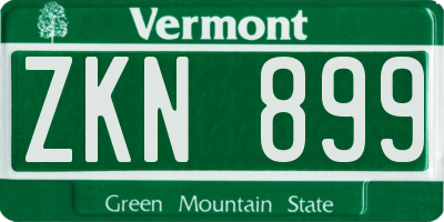 VT license plate ZKN899
